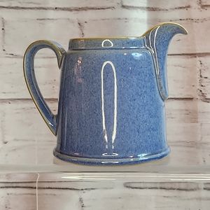 Denby blue stoneware creamer with yellow interior